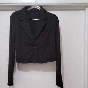 Elegant Black Women's Blazer Croped